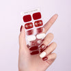 Elegant Burgundy Floral Semi-Cured Gel Nail Strips | Flower Blaze - 2604