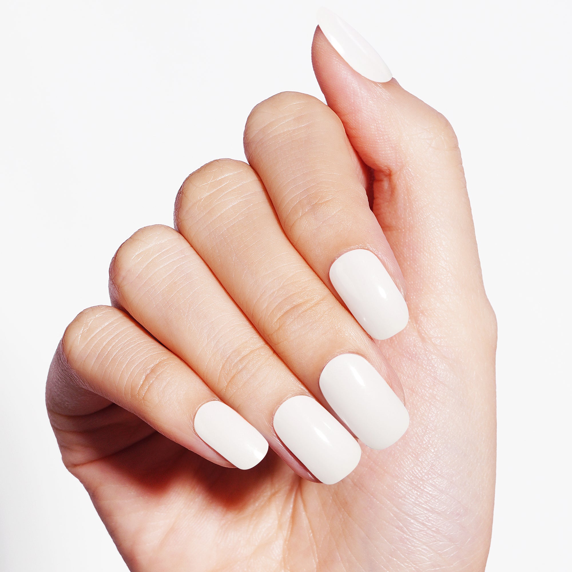 Classic Chic Matte White Gel Nail Strips | Moonlit Frost - 2390