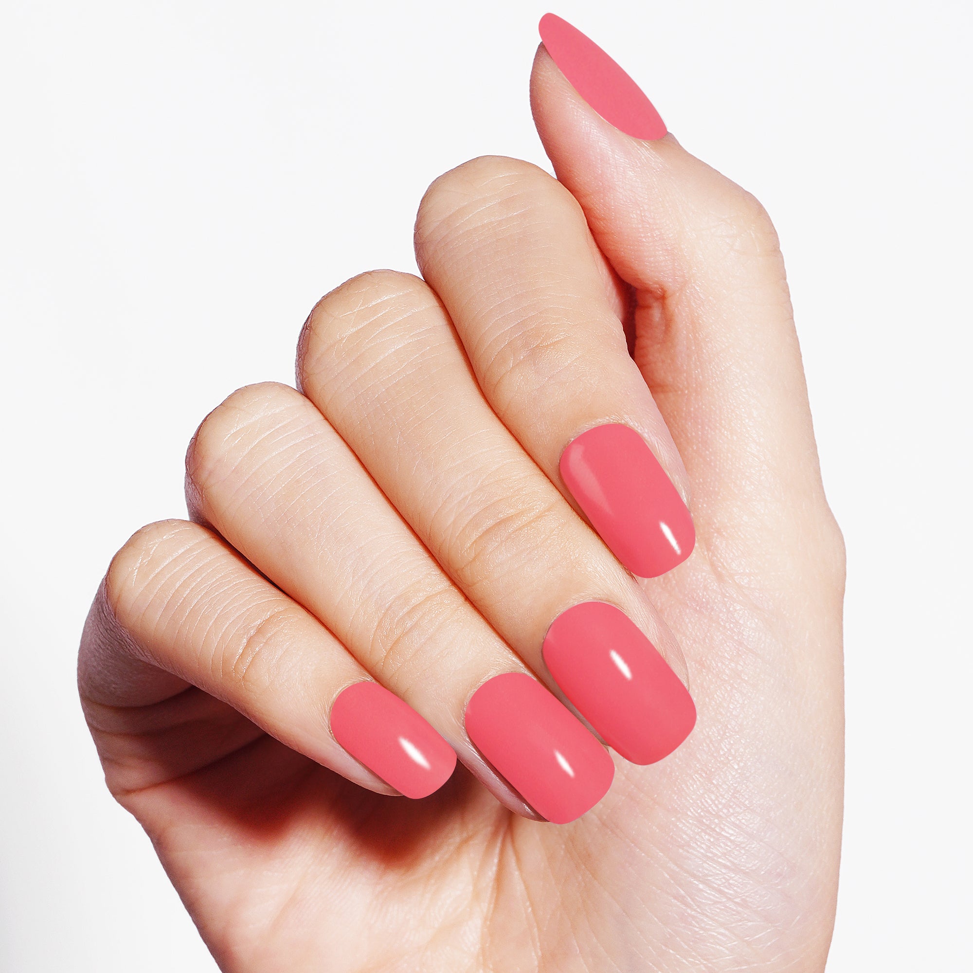 Classic Coral Matte Semi Cured Gel Nail Strips | Rosy Luster - 2391