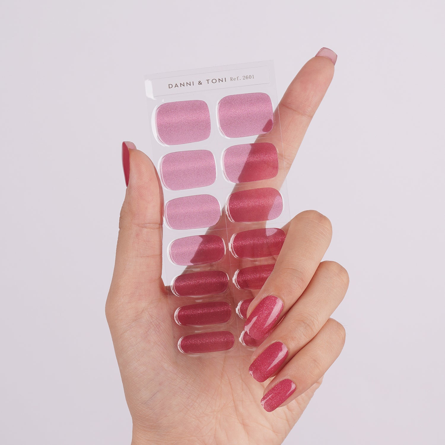 Radiant Ruby Semi-Cured Gel Nail Strips | Crimson Glare - 2601