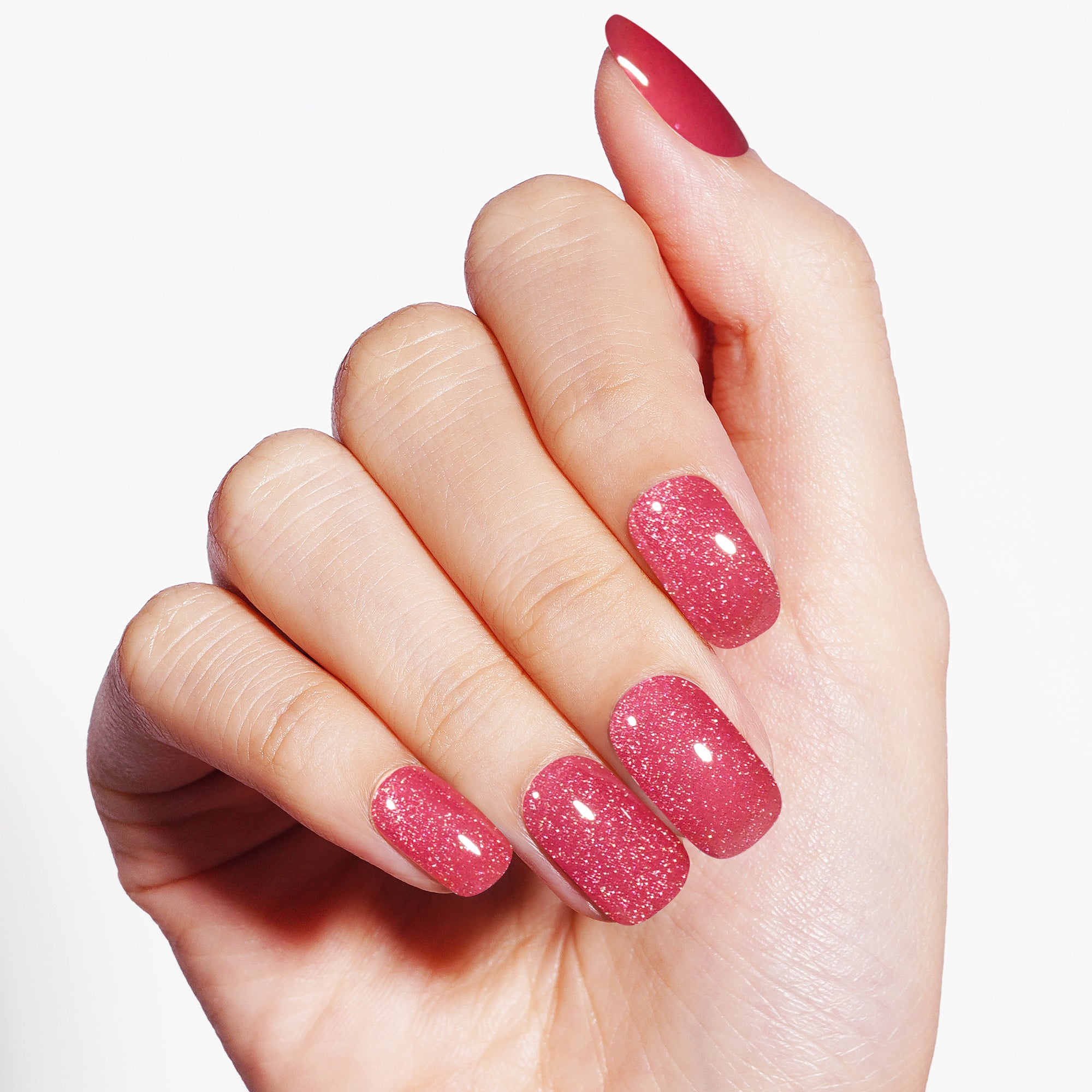 Radiant Ruby Semi-Cured Gel Nail Strips | Crimson Glare - 2601