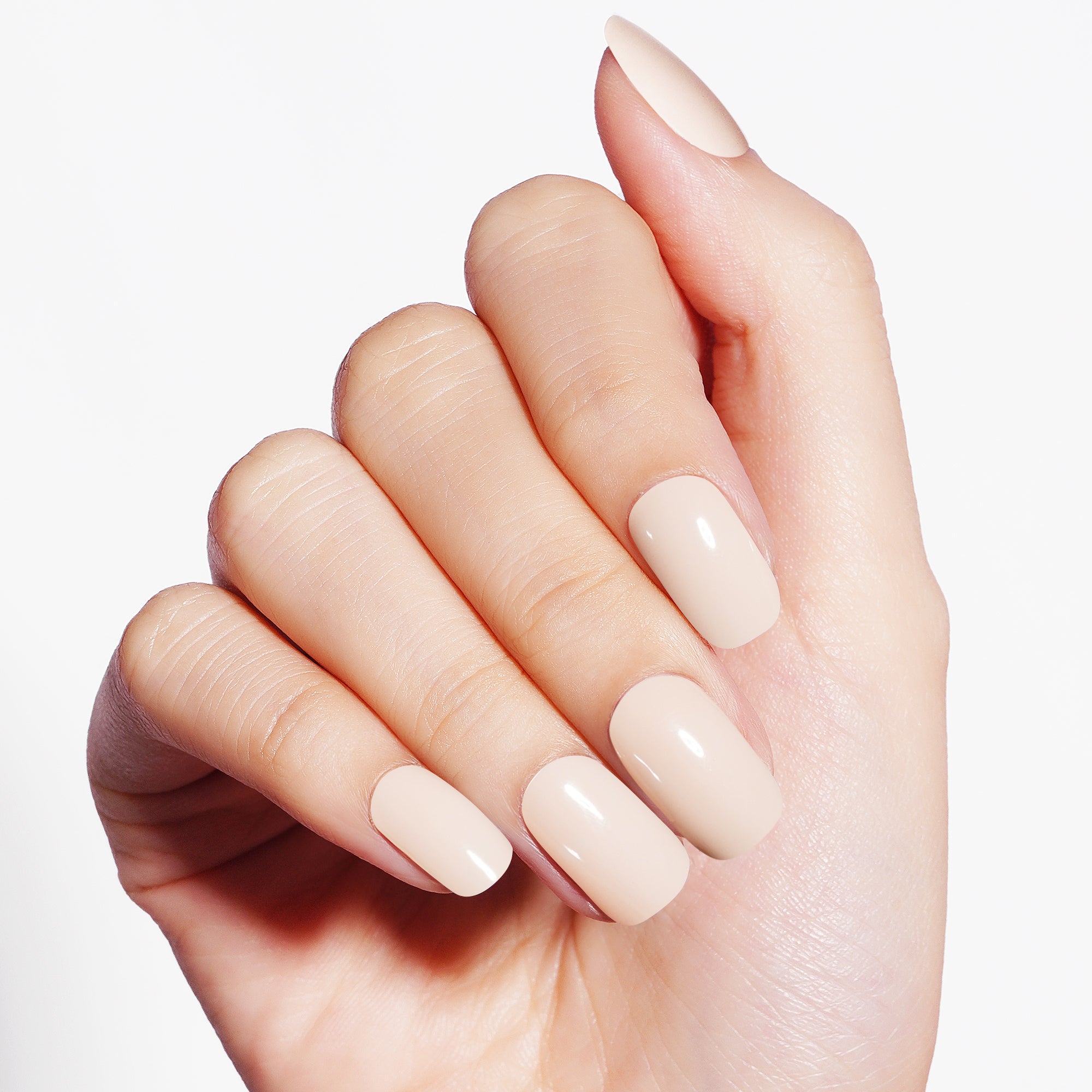 Subtle Light Beige Semi-Cured Gel Nail Strips | Gentle Nude - 2661