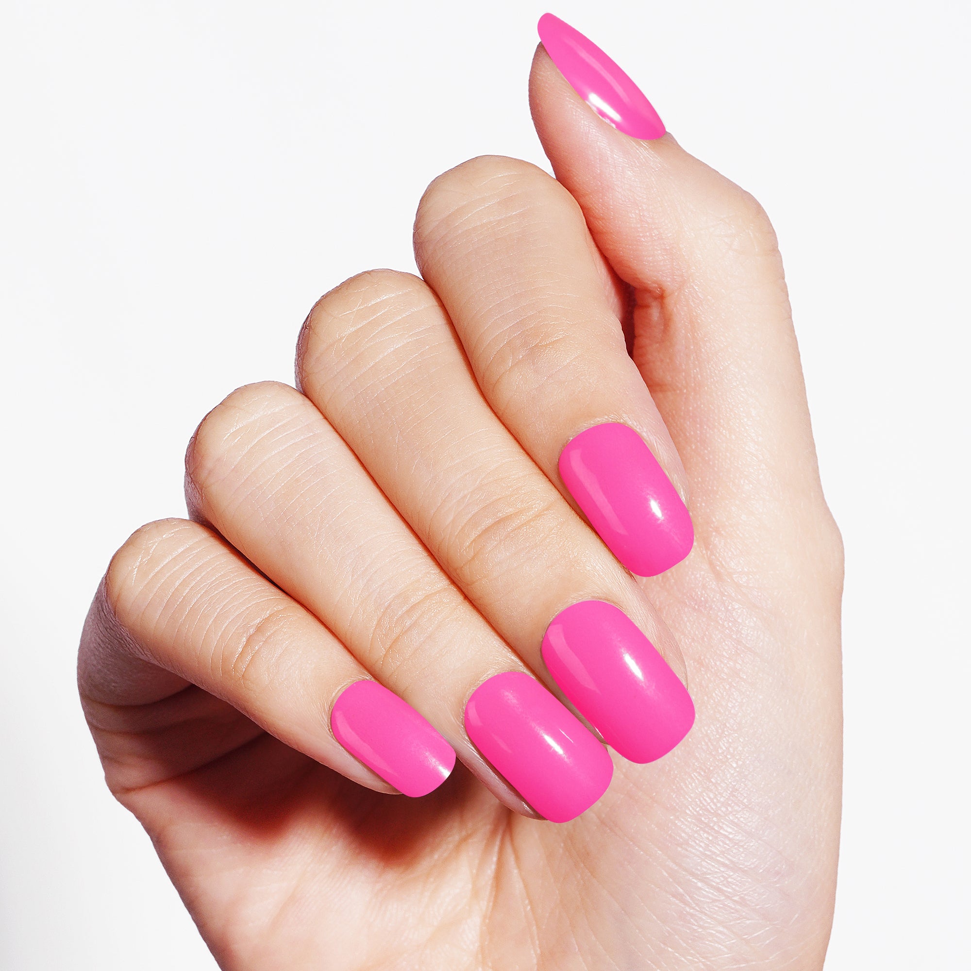 Neon & Fluorescent Pink Semi Cured Gel Nail Strips | Hot Pinks - 3450