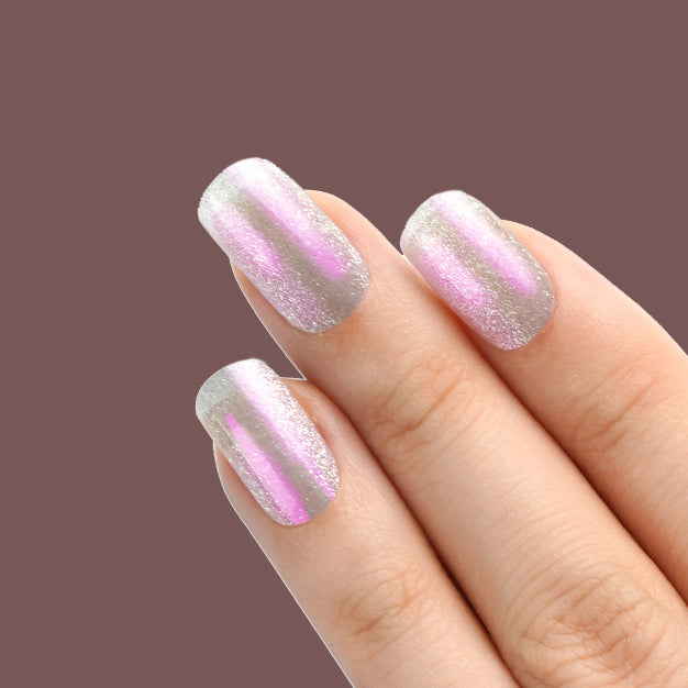 Lavender Twilight Holographic Semi Cured gel nail strips | Flickering - 3553