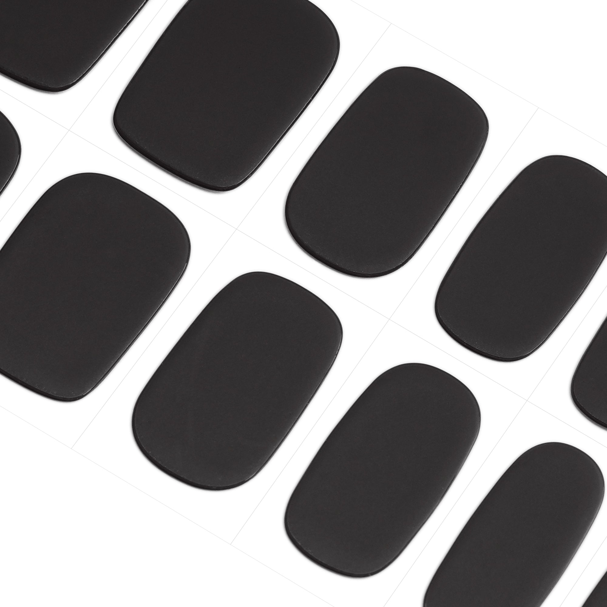 Sleek Midnight Black Matte Semi Cured Gel Nail Strips | Black Velvet - 2629