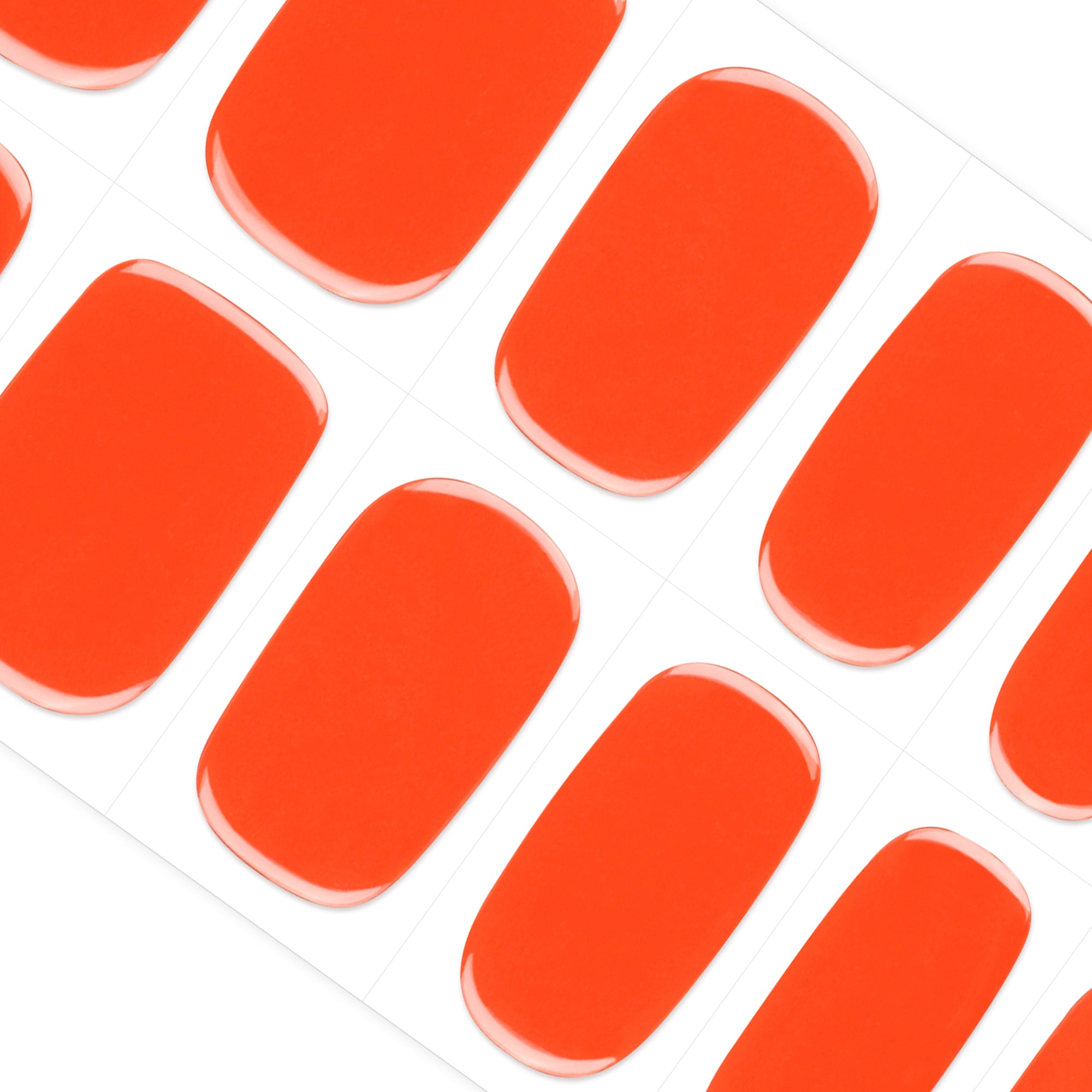 Bold Tangerine Semi-Cured Gel Nail Strips | Orange Crystal - 2514