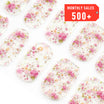 Chic Glitter Confetti and Solid White Semi Cured Gel Nail Strips | Blooming - 6309