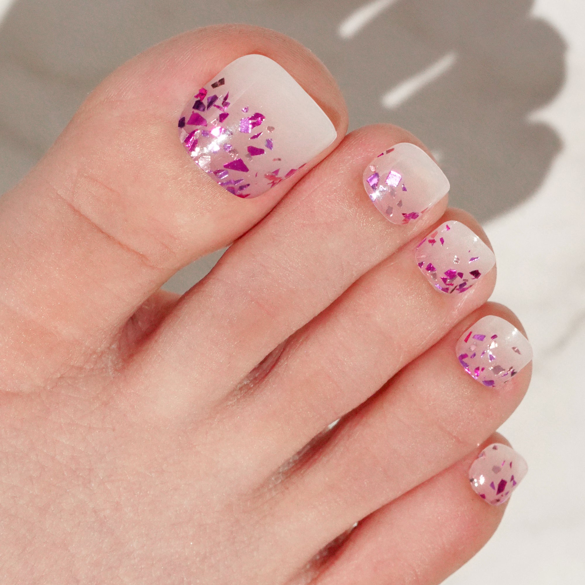 Lavender Confetti Semi-Cured Gel Toe Nail Strips | Scarlet Gleam - 2568