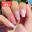 Blush and Sparkle Dual-Tone Semi Cured Gel Nail Strips | Pink Sands - 9449