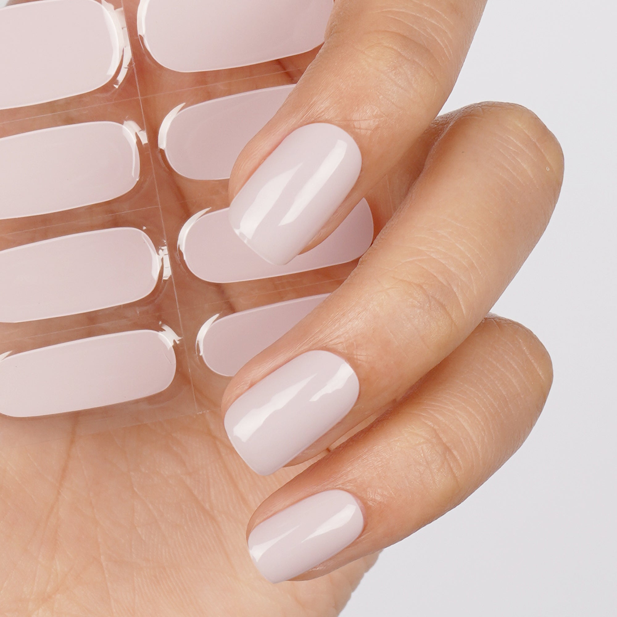 Sleek Pearl Pink Semi-Cured Gel Nail Strips | Pink Mist - 2580