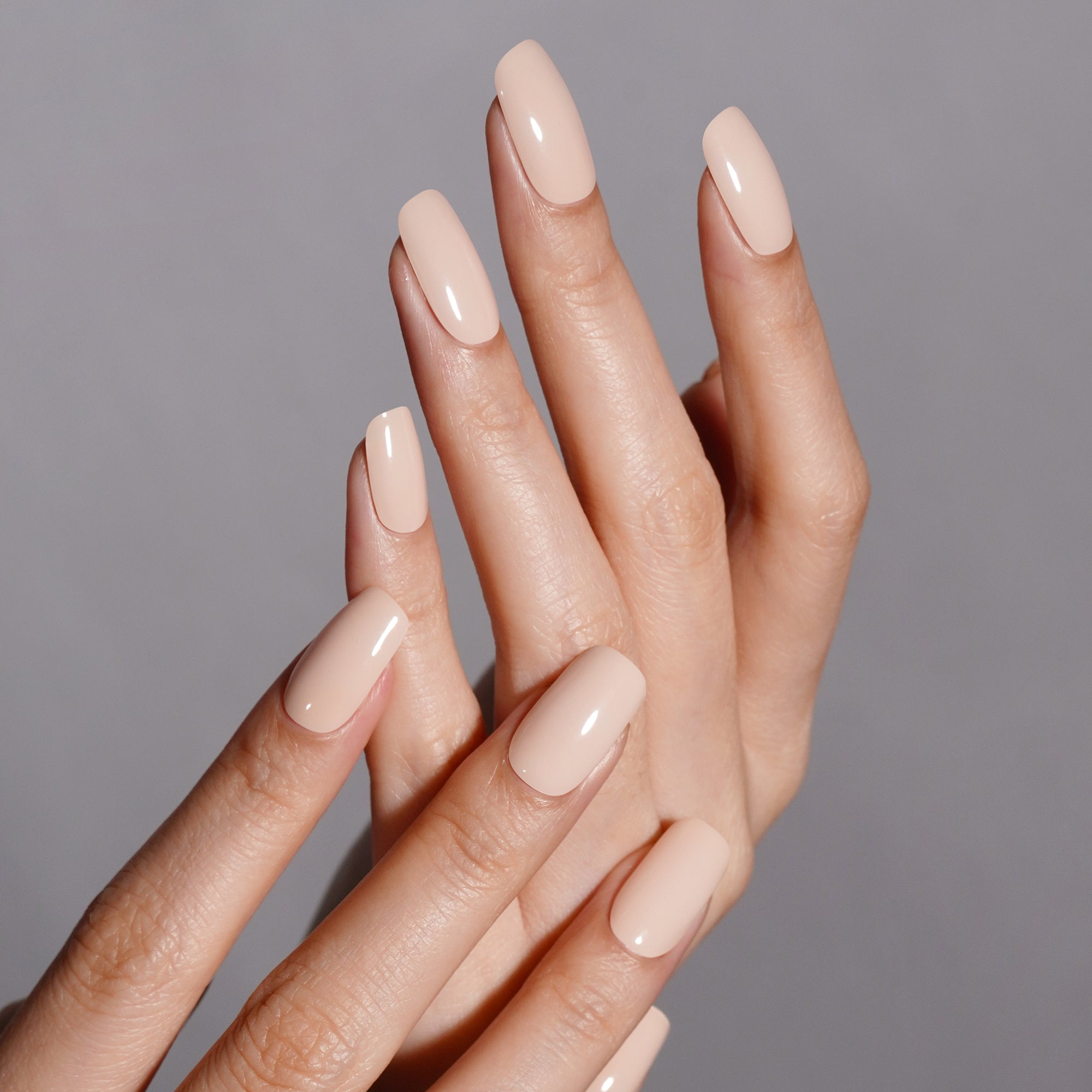 Subtle Light Beige Semi-Cured Gel Nail Strips | Gentle Nude - 2661