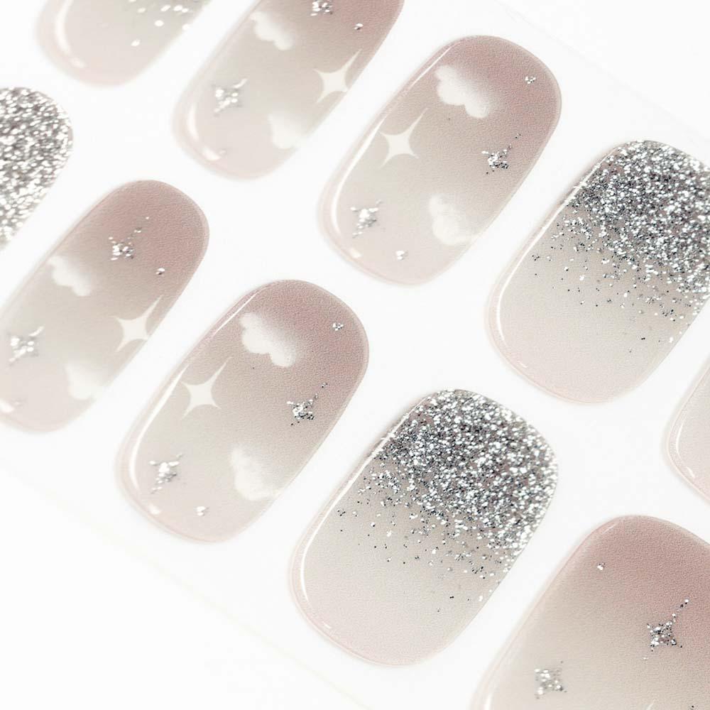 Elegant Crystal Glamour Semi Cured Gel Nail Strips | Danni & Toni