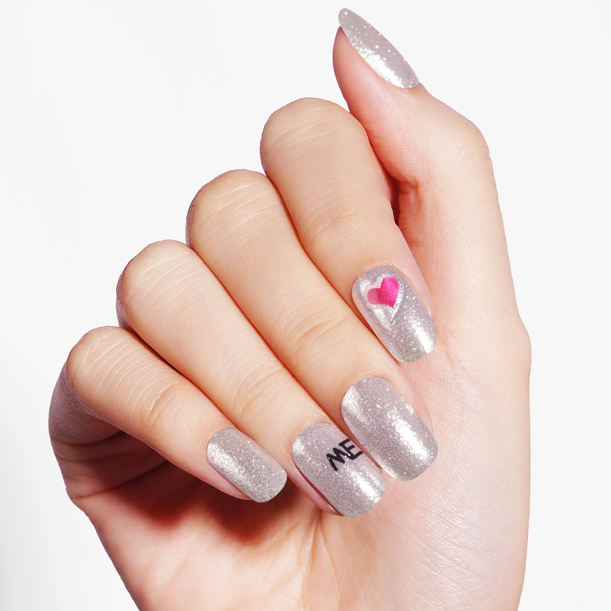 Metallic Silver Semi-Cured Gel Nail Strips | Touch - 2483